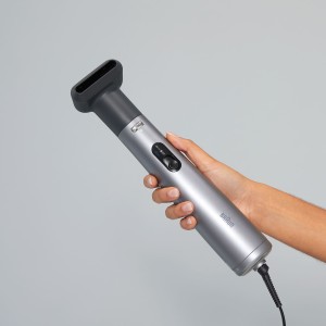 Braun Airstyler AS4.3 Airbrush, Advanced care, Drying, Volumizing, and Smoothing, 1000 W, +2 Attachments, Super ionic function, Ionic Grey - BRAS430SDE