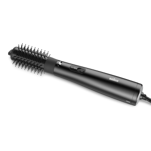 Braun Airstyler AS4.2 Airbrush, 1000 Watts, +1 Attachments, Ionic Function, Fast Drying Nozzle, 38mm Round Thermal Brush, Lock Release Button, Ionic Black - BRAS420SDE