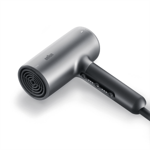 Braun Hairdryer HD4.3, Hair Dryer, HTDC motor, 2200 Watts, +3 Attachments, Large diffuser, Straightening Comb, HTDC motor, Electronic LED indicator, Super ionic function, Electro Grey - BRHD435SDE