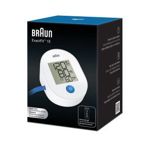 Braun ExactFit 1E Upper Arm Blood Pressure Monitor – Clinically Accurate, Easy-to-Read, Universal Cuff, Stores Last Reading - BUA 4000