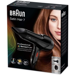 Braun Hair Dryer - 2000 Watts, Ionic, Heat Control, Thermo Sensor, Diffuser Attachment, Cold Shot, Quick and efficient  -  HD785 
