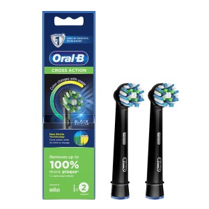 Oral-B EB50BRB-2 CrossAction Replacement Brush Head 2 count, Black