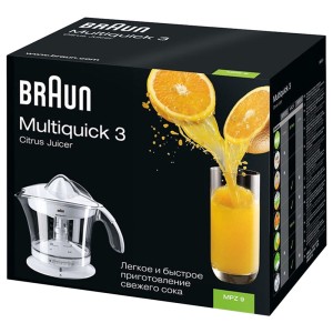Braun MPZ 9 Press Citrus Juicer, 20 Watts, 1L Jug Capacity, White