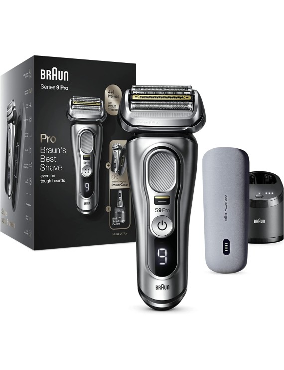 Braun Series 9 Pro 9477cc Wet & Dry shaver with 5-in-1 SmartCare center and PowerCase, silver