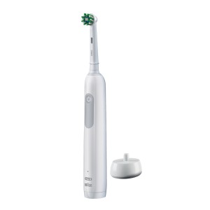Oral B D305.513.1 Pro 1 1000 Rechargeable Electric Toothbrush With Pressure Sensor Powered By Braun, White