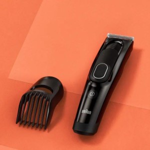 Braun Hair Clipper 9 lenghts settings, 1 Comb, Ultra sharp blades cuts all hair type, Built to last, NI-MH battery with 50mins Runtime - HC 5310