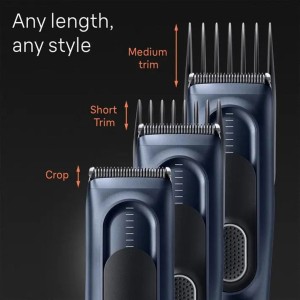 Braun Hair Clipper 17 length settings, 2 Combs, pouch, Ultra sharp baldes, built to last,NI-MH battery 50mins run time, Rechargeable, Fully washable - HC 5350