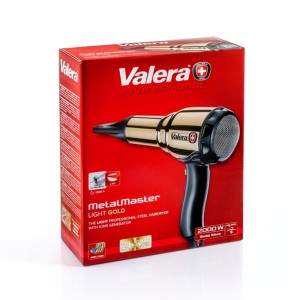 Valera Hair Dryer Swiss Metal-Master 24K GOLD PLATED, 2000W, PM-Pro Motor, 6 Temperature settings, Cool air button, diffuser, Color care, Ionic care, DC, Cable 3m  -  584.01/I Gold