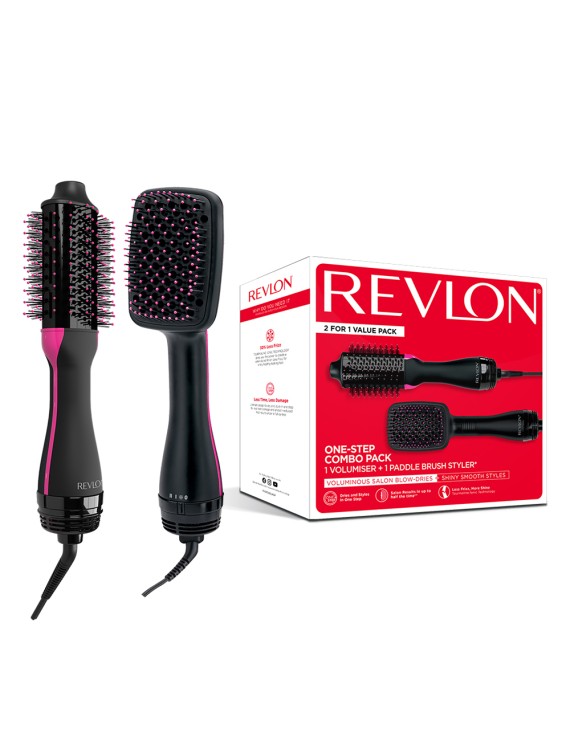 Revlon Pac Volumizer + Styler, RVDR5282 ARBGP -  Volumiser + Hair Dryer and Styler Paddle Brush, One Step Dries and Styles in One  Step,Less Frizz, More shine
