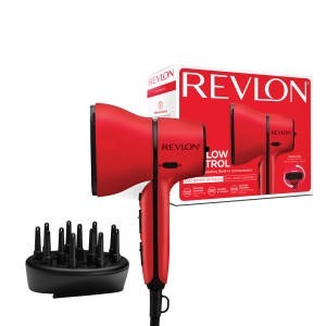 Revlon Airflow Control Hair Dryer 2000 Watts, Wider Head, 90 degrees Rotating, Ceramic Tourmaline, Removable End Cap, Compact size, 3 heat, 2 speed settings & Cool shot button - RVDR5320ARB 