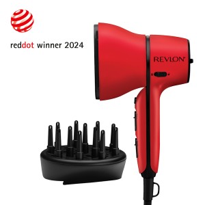 Revlon Airflow Control Hair Dryer 2000 Watts, Wider Head, 90 degrees Rotating, Ceramic Tourmaline, Removable End Cap, Compact size, 3 heat, 2 speed settings & Cool shot button - RVDR5320ARB 