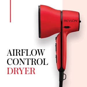 Revlon Airflow Control Hair Dryer 2000 Watts, Wider Head, 90 degrees Rotating, Ceramic Tourmaline, Removable End Cap, Compact size, 3 heat, 2 speed settings & Cool shot button - RVDR5320ARB 