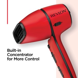 Revlon Airflow Control Hair Dryer 2000 Watts, Wider Head, 90 degrees Rotating, Ceramic Tourmaline, Removable End Cap, Compact size, 3 heat, 2 speed settings & Cool shot button - RVDR5320ARB 