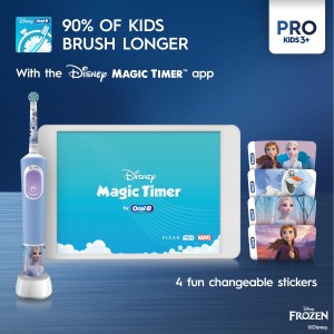 Oral B Vitality 300 KIDS Rechargeable Toothbrush with 2 cleaning modes & 2 Minutes Built in Timer - D103.413.2K FROZEN