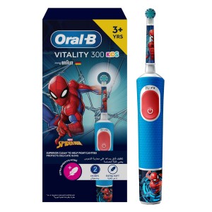 Oral B Vitality 300 KIDS Rechargeable Toothbrush with 2 cleaning modes & 2 Minutes Built in Timer - D103.413.2K SPIDERMAN 