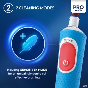 Oral B Vitality 300 KIDS Rechargeable Toothbrush with 2 cleaning modes & 2 Minutes Built in Timer - D103.413.2K SPIDERMAN 