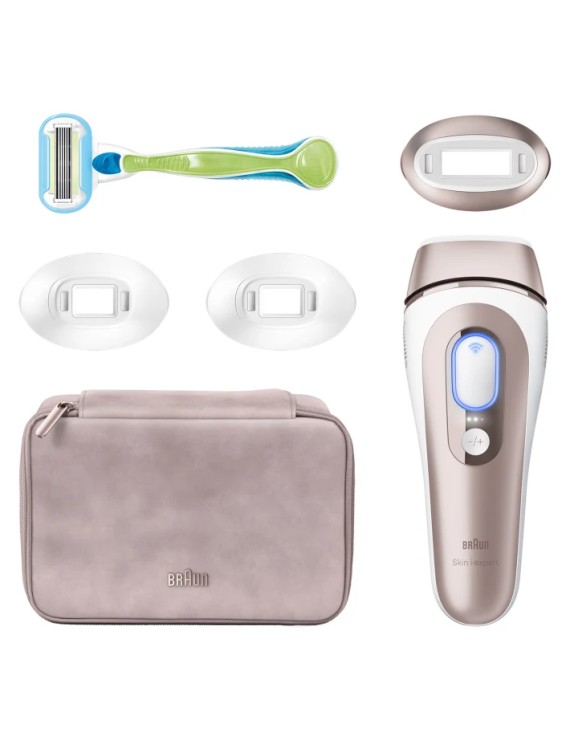 Braun IPL Skin i expert Pro 7 - Smart IPL , Real-Time Coverage and Feedback, 3 Heads, Skin Protection, Free Mobile Application, 1 Year of smooth skin, Head-Toe Painless experience, Smart Calendar, Travel Pouch - PL7257