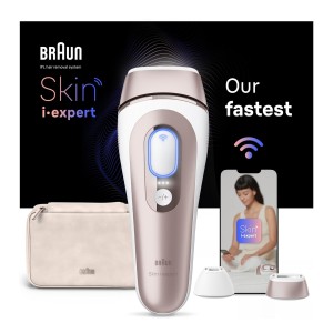 Braun IPL Skin expert Pro 7 - Smart IPL, Real-Time Coverage and Feedback, 2 Heads, Free Mobile Application, 1 Year of smooth skin, Smart Calendar, Travel Pouch - PL7147