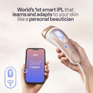 Braun IPL Skin expert Pro 7 - Smart IPL, Real-Time Coverage and Feedback, 2 Heads, Free Mobile Application, 1 Year of smooth skin, Smart Calendar, Travel Pouch - PL7147