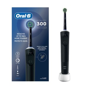 Oral B Vitality D300 Tooth brush - 3 cleaning modes, Gentle brushing and 2 Minutes Built in Timer- D103.413.3 Black 