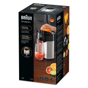 Braun CitrusQuick juicer, 60W motor, Direct serve, Universal presscone, auto start-stop, plastic lid, Easy Clean - CJ 5050