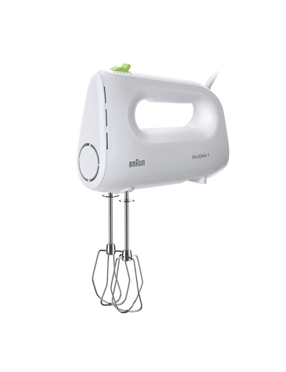 Braun MultiMix 1 Hand Mixer 450 W, FastMix Technology, EasyClick Attachments, 4 speed + turbo, 2 stainless steel dough hooks - HM 1100