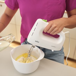 Braun MultiMix 1 Hand Mixer 450 W, FastMix Technology, EasyClick Attachments, 4 speed + turbo, 2 stainless steel dough hooks - HM 1100