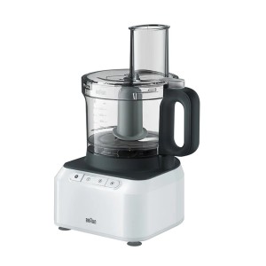 Braun PurEase food processor 800W with 2.1L food prep bowl & 1.2L blaender, Dual safety, 2 speed and pulse, WHITE, FP 3131 WH