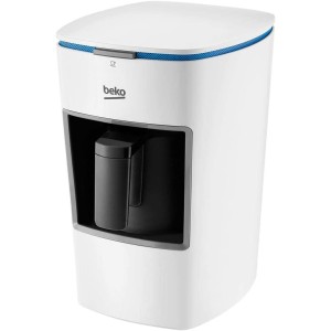 Beko BKK2300, Turkish Coffee Machine Mini, 670 Watts,1 Pot, 3 Cups Max, One Touch, Anti-Spill,  White Color
