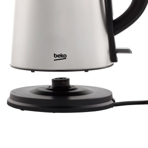 Beko Electric Kettle 2200W motor, 1.7L capacity, Wide opening lid, 360° rotation, Stainless steel body, Auto shut-off, Lime Scale Filter - WKM 6226 i