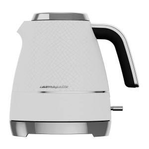 Beko Cosmopolis Electric Kettle, Retro White Chrome Design, 1.7 L Capacity, 3000 W, Easy Pour Spout and Boil Dry Protection - WKM8307CR