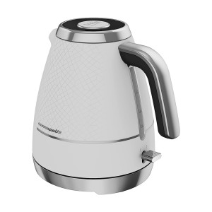 Beko Cosmopolis Electric Kettle, Retro White Chrome Design, 1.7 L Capacity, 3000 W, Easy Pour Spout and Boil Dry Protection - WKM8307CR