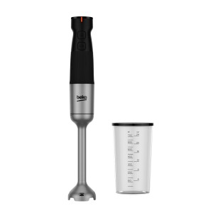 Beko hand blender 750W Motor, Variable and Turbo speed function, Stainless steel blades, 1L Glass Chopper Bowl, Double Beater and Plastic Beaker - HBA 81762 BX