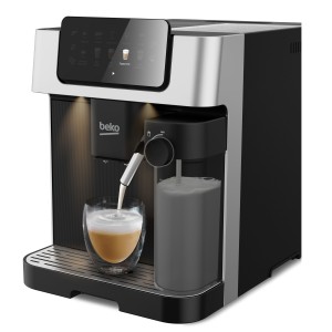 BEKO Automatic Bean to Cup Espresso coffee machine with 1350W, 19 Bar Pressure, LCD display, 2L removeable tank, 2 Adjustable Nozzles, 600ml Milk container, Cup Heater - CEG7304X