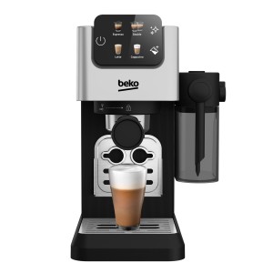 BEKO Digital ESPRESSO Stainless Steel, 1628W Power, 1.1L Capacity, 300ml MILK Forther, 15 Bar, LCD Screen,  Cup size adjustment, Ground Bean Storage - CEG5304X