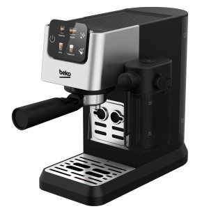 BEKO Digital ESPRESSO Stainless Steel, 1628W Power, 1.1L Capacity, 300ml MILK Forther, 15 Bar, LCD Screen,  Cup size adjustment, Ground Bean Storage - CEG5304X