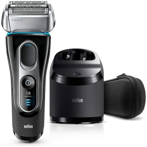 Braun Series 5 5195cc Men’s Electric Foil Shaver with Clean & Charge System, Wet and Dry, Pop Up Precision Trimmer, Rechargeable and Cordless Razor