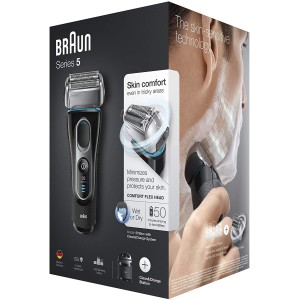 Braun Series 5 5195cc Men’s Electric Foil Shaver with Clean & Charge System, Wet and Dry, Pop Up Precision Trimmer, Rechargeable and Cordless Razor