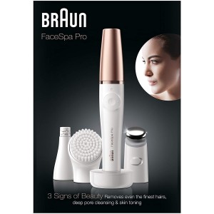 Braun FaceSpa Pro 911 Facial Epilator White/Bronze with 3 Extras