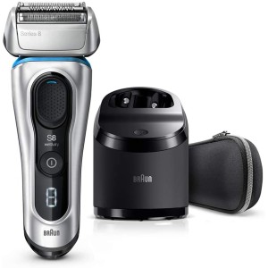 Braun Shaver 8390cc,Braun Series 8 8390cc Wet & Dry men's electric shaver with Clean & Charge station and travel case, silver