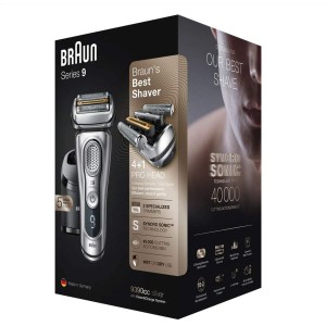 Braun Shaver 9390cc,Braun Series 9 9390cc Wet & Dry shaver with Clean & Charge station and leather travel case, silver