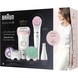 Braun Silk-Epil Beauty Set 9 9-985 Deluxe 7-in-1 Cordless Wet & Dry Hair  Removal Epilator for Women