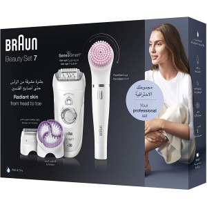 Braun Silk-Epil Beauty Set 7 7-885 Professional 5-in-1 Cordless Wet & Dry Hair Removal Epilator