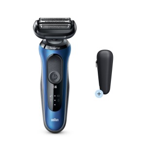 Braun Series 6 60-B1000s Wet & Dry shaver with travel case, blue. 