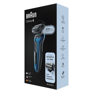 Braun Series 6 60-B1000s Wet & Dry shaver with travel case, blue. 