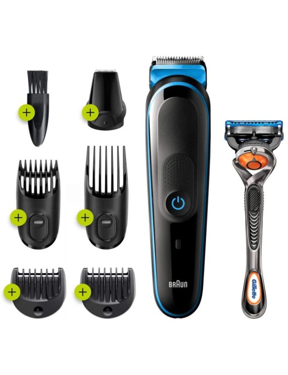 Braun MGK 5245,All-in-one Trimmer 7-in-1 Beard Trimmer, Hair Clipper, Detail Trimmer, Rechargeable, with Gillette ProGlide Razor