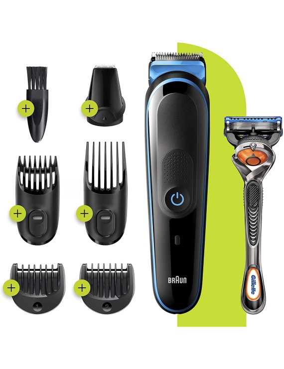 Braun MGK 3245 All-in-one Trimmer 7-in-1 Beard Trimmer, Hair Clipper, Detail Trimmer, Rechargeable, with Gillette ProGlide Razor