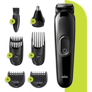Braun MGK 3220,6-in-1 Rechargeable Beard Trimmer, Hair Clipper, Ear and Nose Trimmer