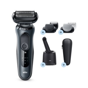 Series 6 60-N7650cc Wet & Dry shaver with SmartCare Center and 2 attachments, grey