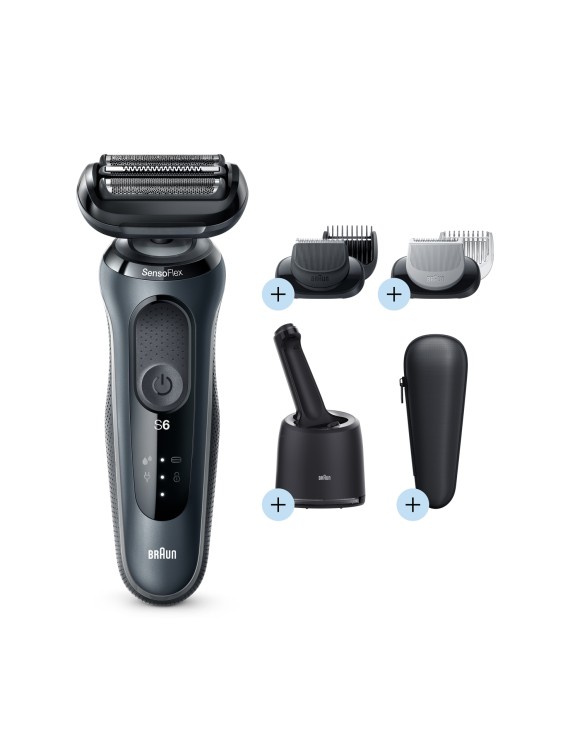 Series 6 60-N7650cc Wet & Dry shaver with SmartCare Center and 2 attachments, grey